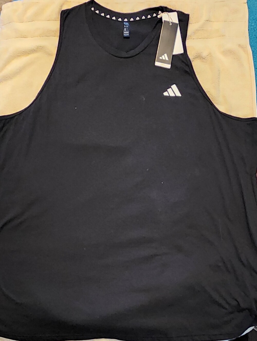 adidas Black Men's Athletic Tank Top with White Logo